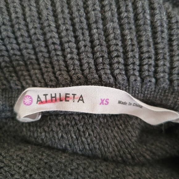 Athleta Tisbury Tunic Sweater Cable Knit Cozy Cashmere Gray Cowl Neck Women XS - Picture 11 of 14